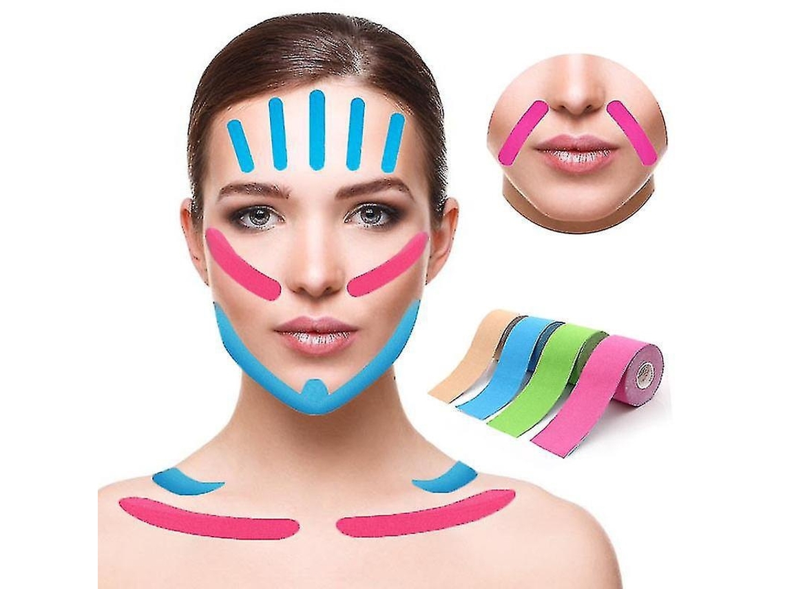 Lurelia Fita Cinesiológica Cinesiológica Fita Para Rosto, Pescoço, Linha V, Olhos, Lifting, Redutor De Rugas Roxo