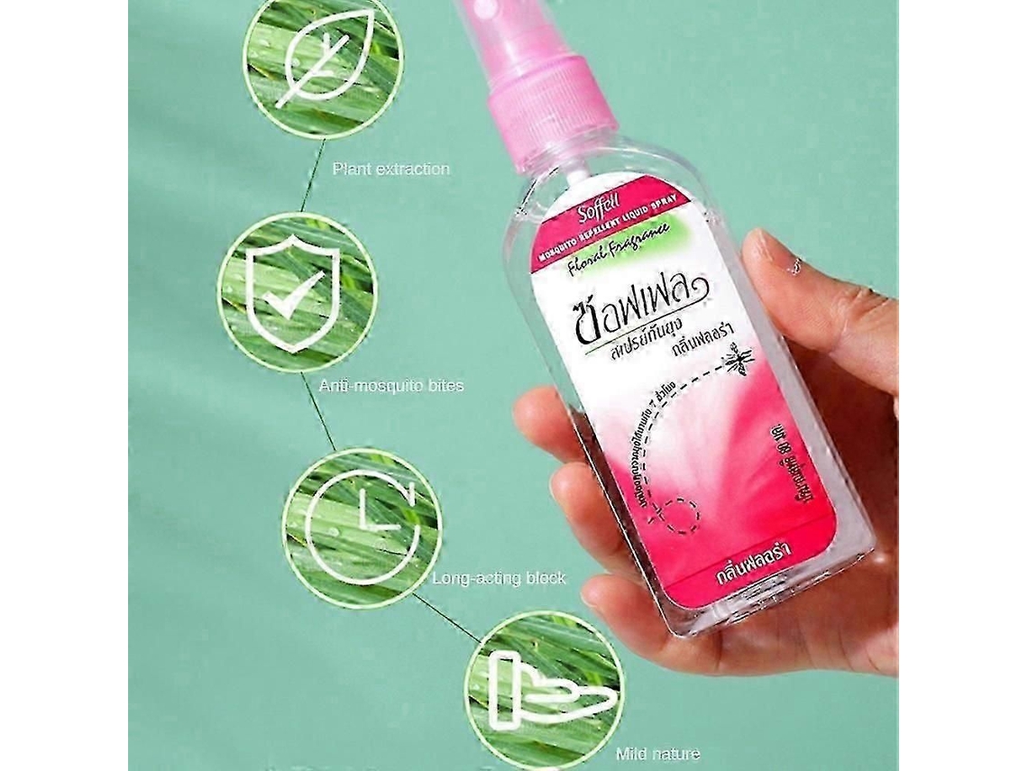 1-3x 80ml Spray Anti-mosquito Tailândia Planta Anti-picada De Mosquito Inchaço Coceira Repelente Mosquitos Spr Ay Líquido Para Corpo Mata-praga