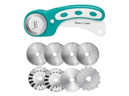 Cortador Rotativo 45mm Compatível Com Tecido, 8 Lâminas, Lâmina Para Bordo Crochê