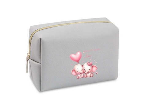 Trousse De Toilette Cinza Elefante Amor Personalizada Taperso