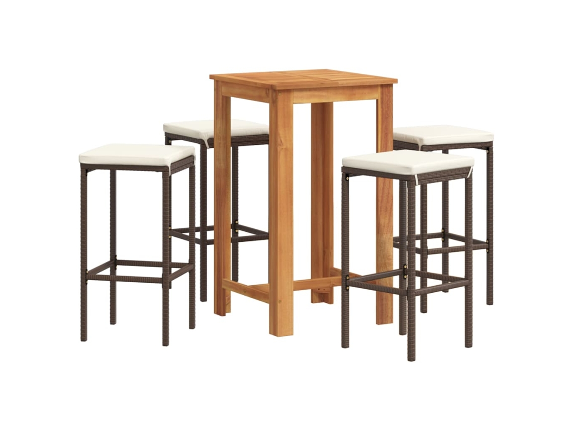 Garden Bar Set, Garden Bar Sets Vidaxl Marrom Rattan / Vime (n/a)