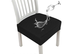 Rebe fundas Impermeables para Asientos de Sillas de Comedor Con Red Diamante, Estiradas (negro, 2 Unidades)