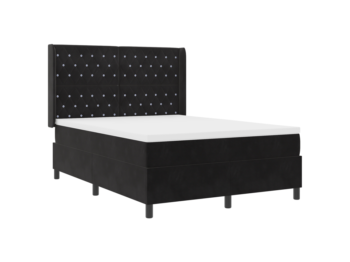 Colchão De Cama Com Capa De Veludo Vidaxl Preto Veludo (160x200 Cm)