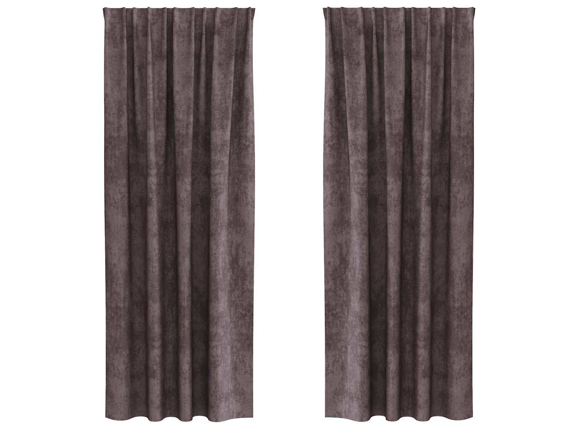 Maison Exclusive - Cortinas De Veludo 2 Unid. Castanho 225 X 140 Cm Veludo