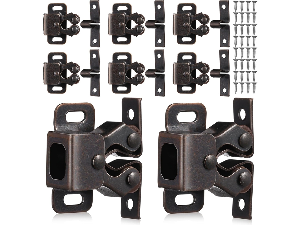 Conjunto Com 8 Fechos De Roletes Duplos Para Armários E Caixas.