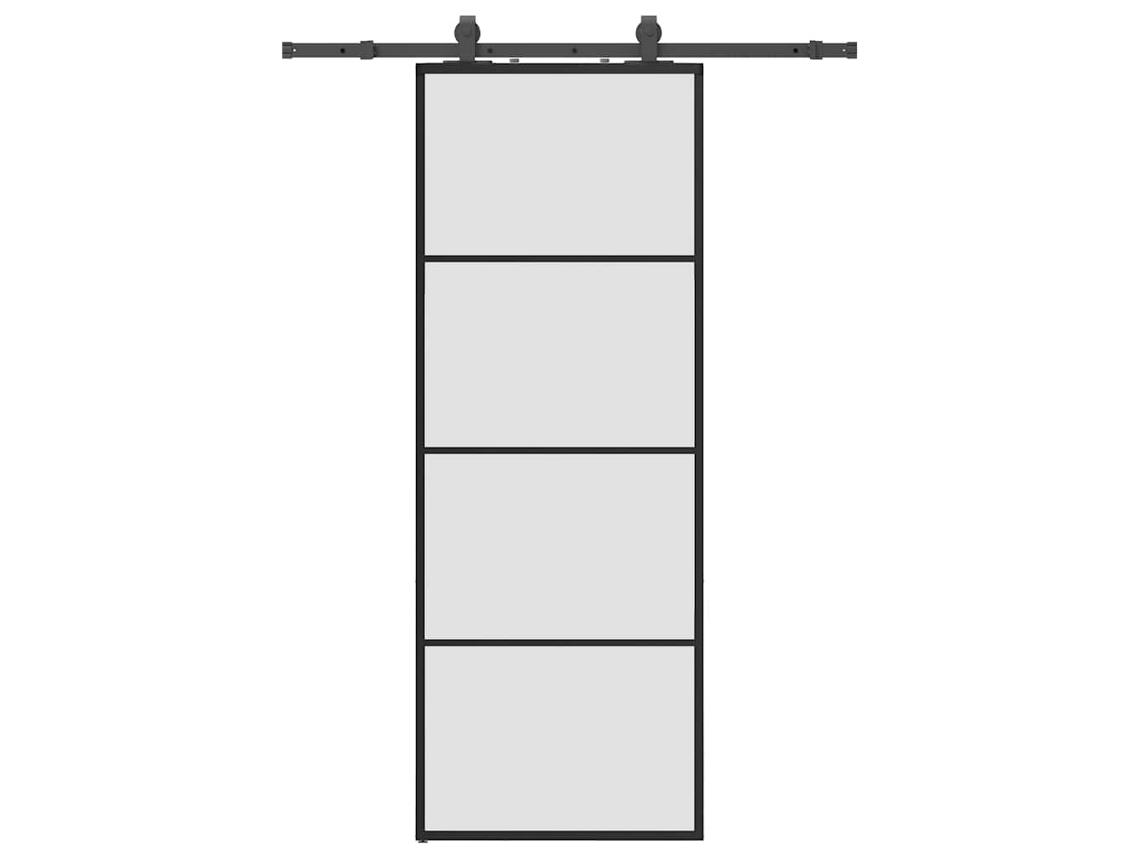 Porta Deslizante com Conj. Ferragens 76x205cm Vidro Esg Preto MAISON EXCLUSIVE