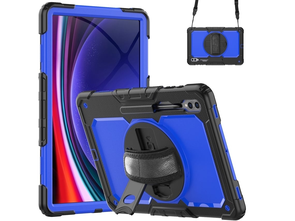 Capa Para Tablet Lurelia, Compatível Com Samsung Tab S9plus 12.4 X810/816b/818u, Azul Escuro, Pc, Dobrável Com Suporte, Suporte Giratório