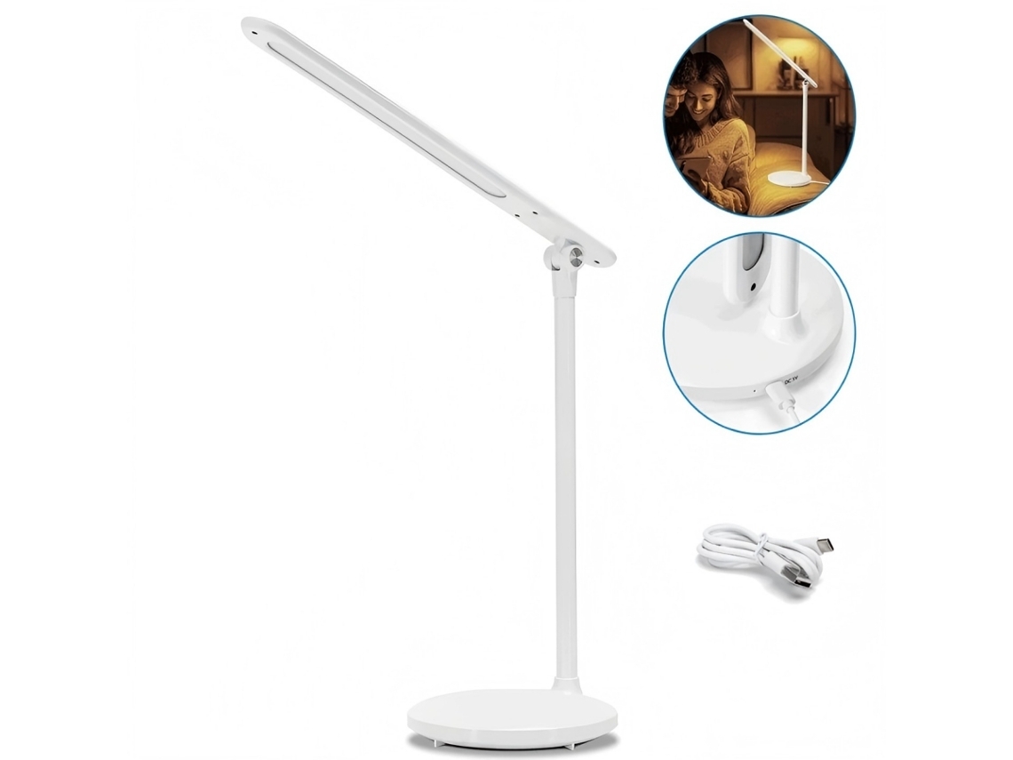 Luminária De Mesa Led Dobrável | Brilho E Cor Ajustáveis | Com Interface Usb