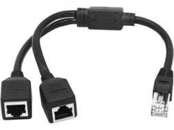 Cabo Adaptador Y Com Divisor De Rede Ethernet E Extensão Ethernet. Aquaforge (1 Macho Para 2 Fêmeas)