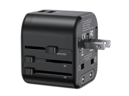Adaptador de rede Usams. 2xusb T55 12w 4 Em 1 Eua/au/eu/uk Preto/ Preto Cc173tc01(us, Cc173) Carregador Universal Para Viagens