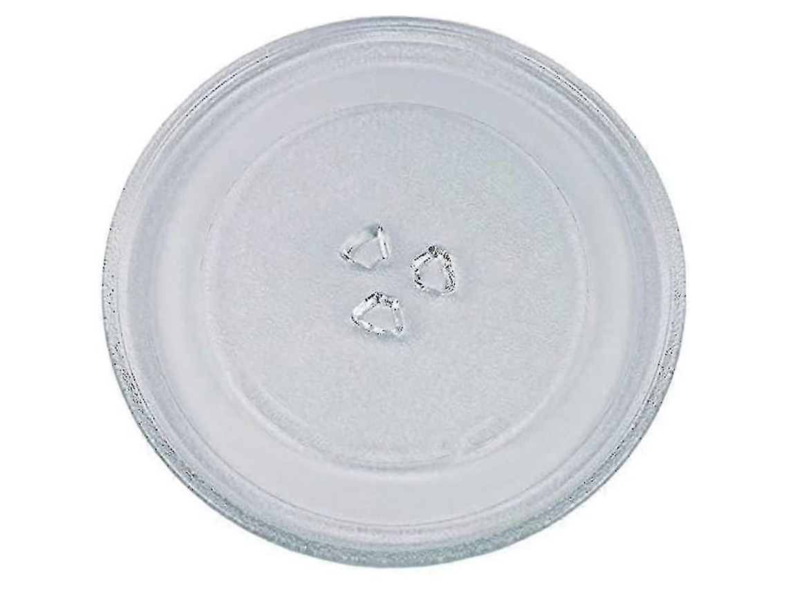 Prato De Vidro Para Micro-ondas Universal Com 3 Fixadores, 24,5 Cm