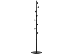 Cabide de Chão Preto 8 Ganchos (aço, Base Mármore, 35x35x170cm)
