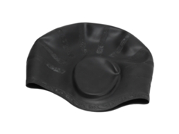 Boné de natação de silicone com proteção auricular ergonômico tridimensional impermeável preto