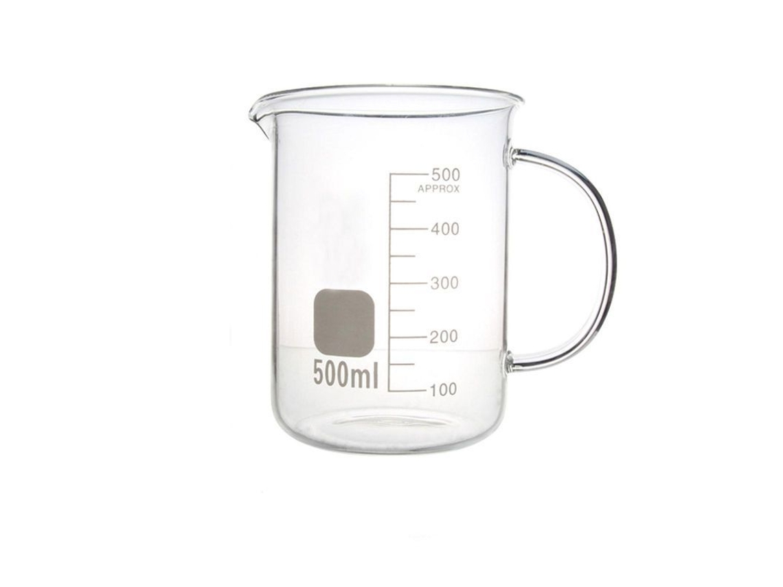 2026 vasija de Vidrio Resistente Al Calor Con Mango Y Escala Capacidad 50/100/250/500/1000ml para Laboratorio Químico