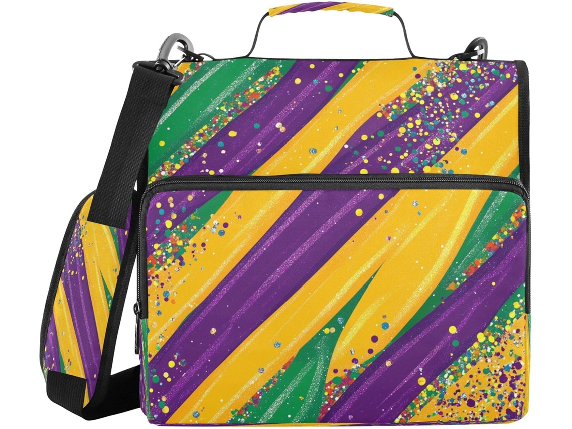 Caderno Carnival 1, 5 Polegadas Com 3 Argolas, Zíper, Alça De Ombro E Mão, Impermeável, Pasta Portátil O Ensino