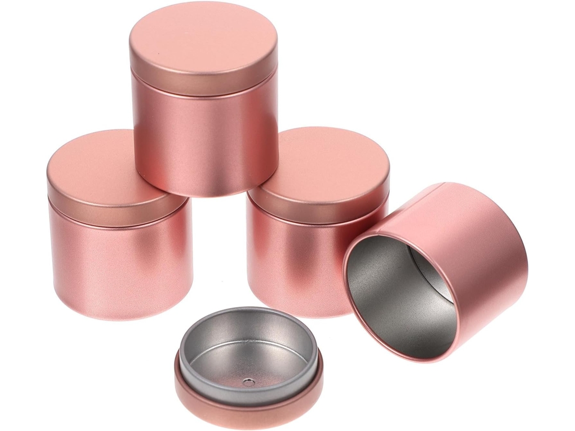 Magiclulu Conjunto De 5 Recipientes Redondos Ferro Dourado Para Armazenar Doces E Biscoitos, Com Tampa Hermética, Ideais