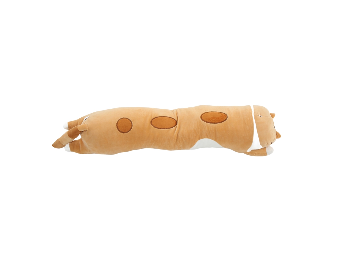 Almofada de corpo de gato de pelúcia longa Ats, almofada macia em formato de animal, presente para dormir e abraçar, 90 cm marrom