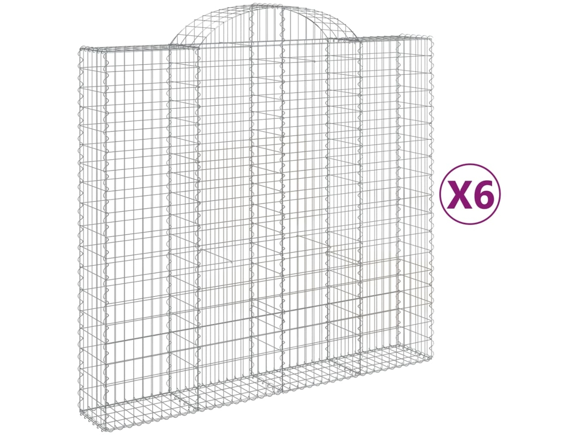 Gabion Basket, Gabion Baskets Vidaxl Prateado Ferro (200 X 50 X 180/200 Cm)