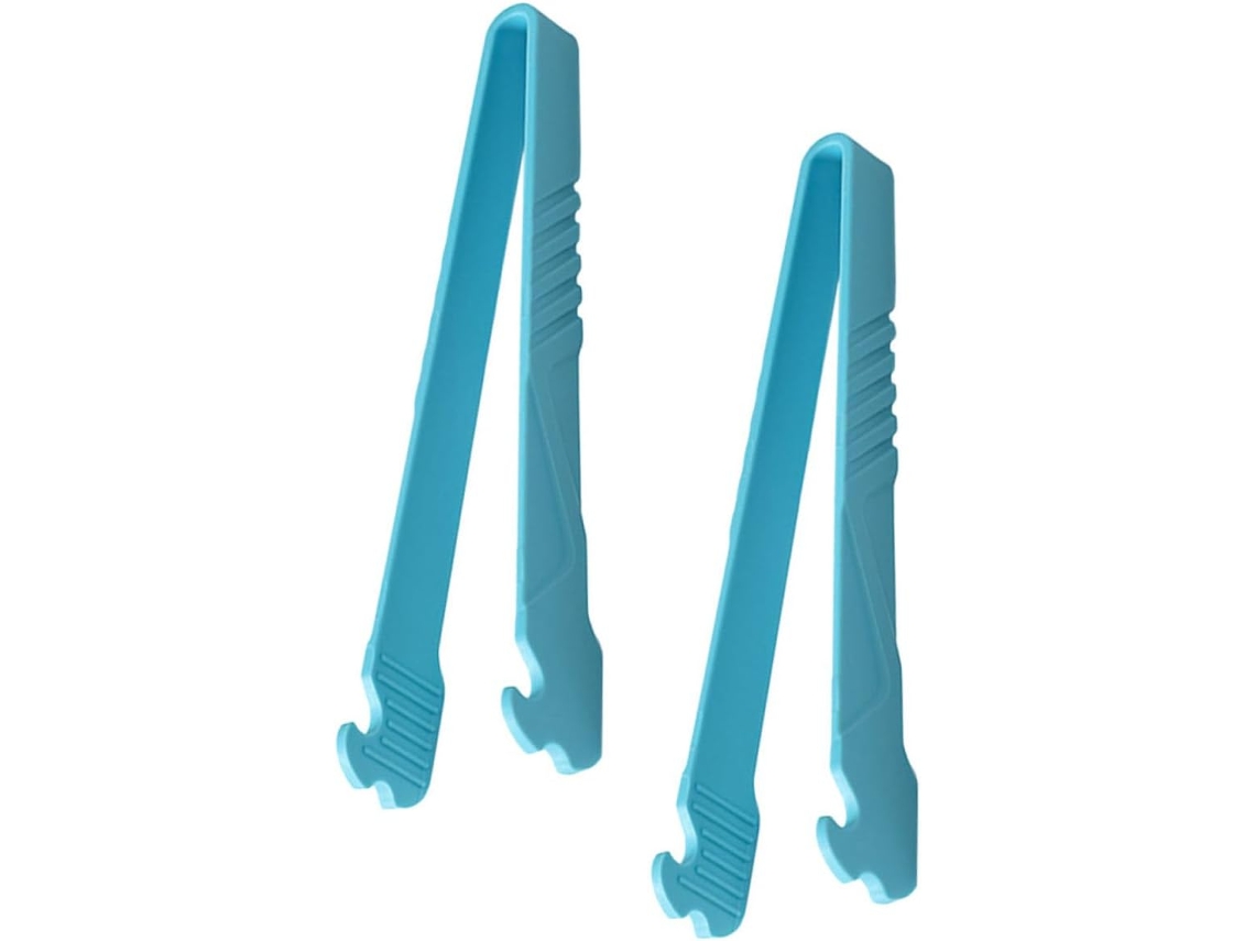Pinças Multifuncionais Para Grelha Yarnow, Escorredor De Óleo Prático, Nylon Azul, Conjunto Com 2 Unidades, Proteção
