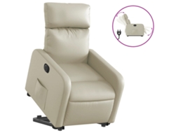 Electric Stand Up Recliner Chair, Electric Stand Up Recliner Chairs Vidaxl Creme Couro Artificial