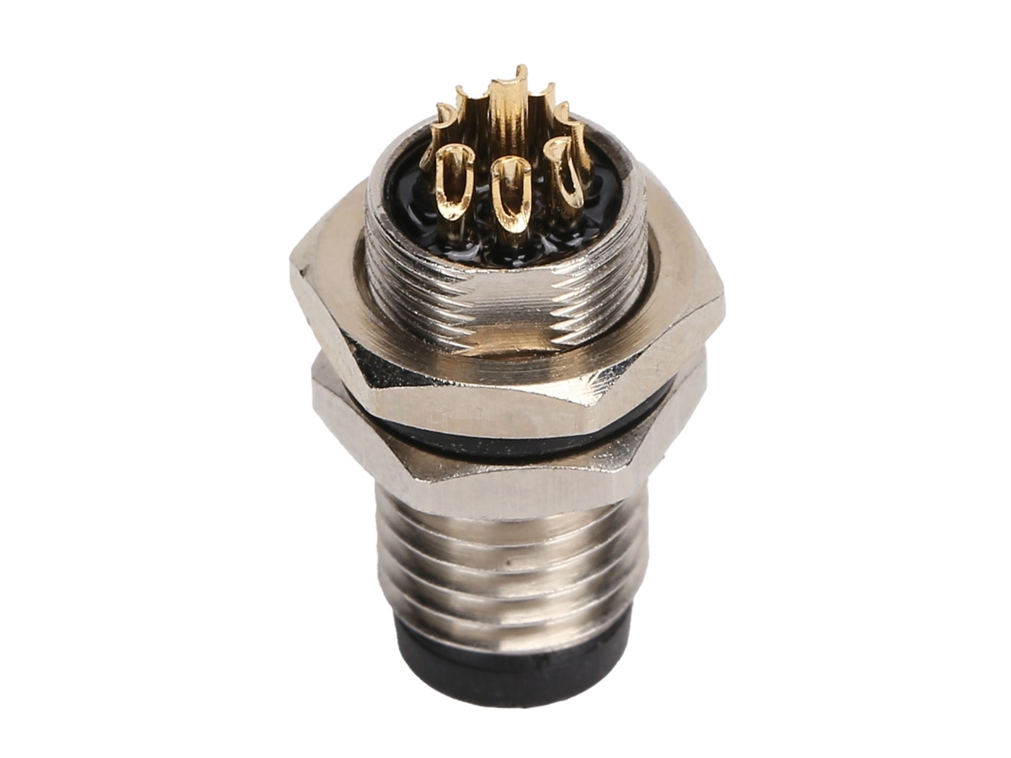 Conector Plug M8 Com Shell Latão Prateado