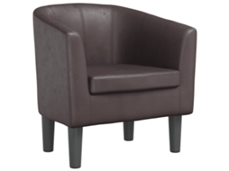 Tub Chair, Tub Chairs Vidaxl Marrom Couro Artificial