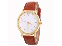 Relógio de Pulso Feminino Casual de Quartzo com Pulseiro de Couro Pu Zhoulianfa (café Escuro)