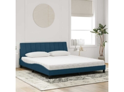 Vidaxl Cama Com Colchão Hanko 180x200 Cm Veludo Azul