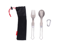 Conjunto de Talheres de Acampamento Colher e Garfo Dobráveis Utensílios para Viagem e Picnic