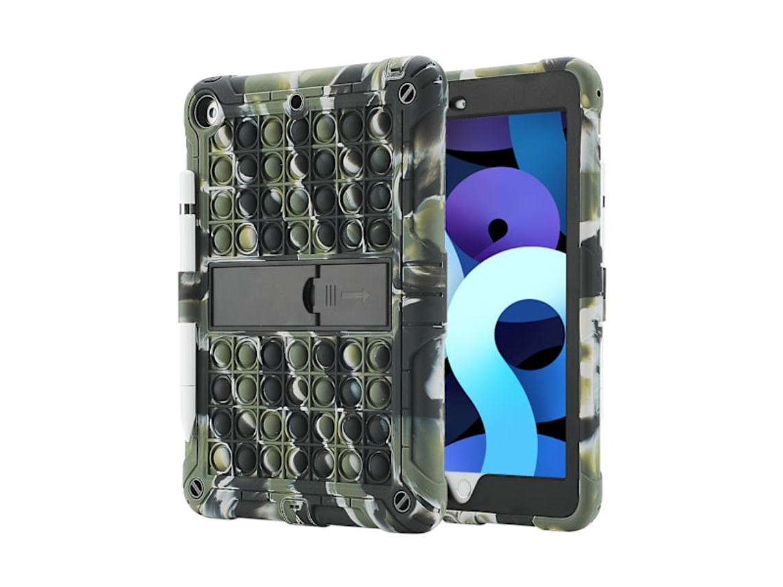 Capa Para Ipad De 9ª, 8ª E 7ª Geração Protetora À Prova Choque Com Porta Caneta Alça Ombro (camuflada) Tuotuo (capa 10.2 2021/2020/2019)