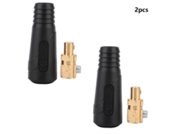 2 Peças Conector Rápido De Cabo De Soldadura Estilo Europeu De Cobre 200-400a Conector De Fio De Soldadura(10-25)