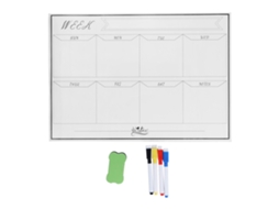 Adesivo de quadro branco magnético 42x30cm, reutilizável, com grade semanal e fácil de limpar | S/MARCA