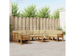 Vidaxl Conjunto De Sofás Para Exterior 11 Unid. Natural E Bege