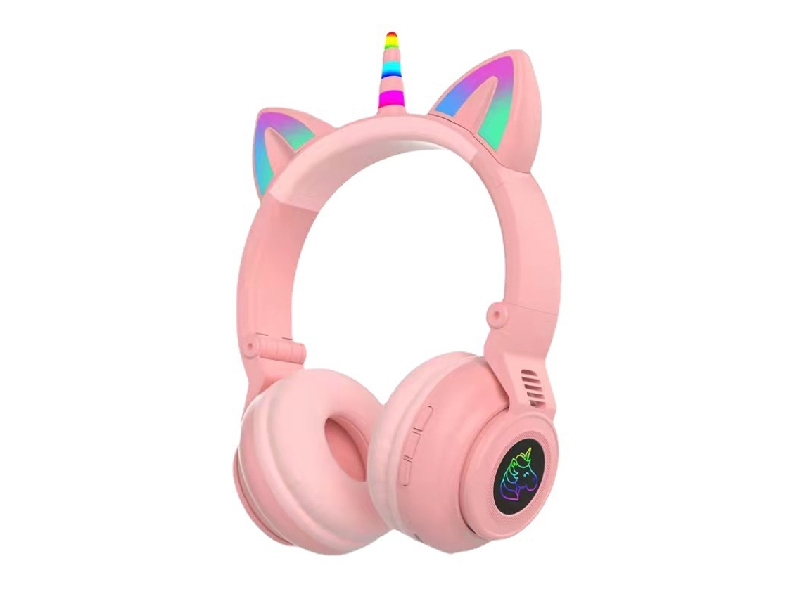 Auscultadores Bluetooth YDCY Stn-27 Na Orelha Rosa