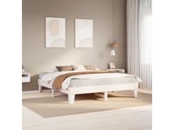 Vidaxl Cama Sem Colchão 200x200 Cm Madeira de Pinho Maciça Branco