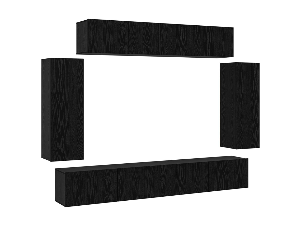 Conjunto de TV Móvel MAISON EXCLUSIVE, 6 peças, Carvalho Preto, 100x30x30 cm