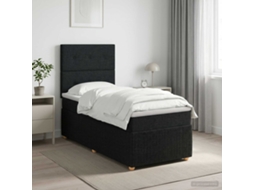 Vidaxl Cama Box Spring Com Colchão Preto 90 X 200 Cm Tecido