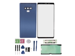 Kit de Reparo Tela Vidro Frontal e Porta Traseira para Samsung Galaxy Note 9 Azul