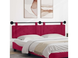 Vidaxl Cabeceira Suspensa Com Luz Led Vinho Vermelho Veludo