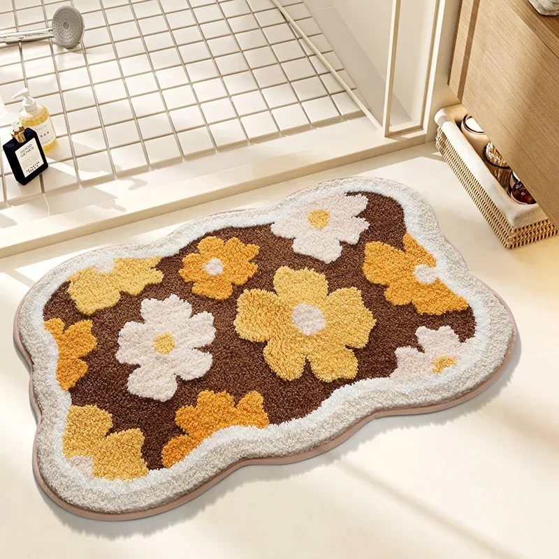 Tapete De Banheiro Com Design Moderno (estilo 6, 60x90cm), Lavável À Máquina, Antiderrapante E De Secagem Rápida.