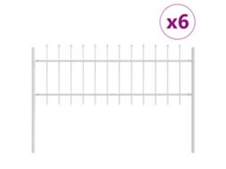 Conjunto 6 Painel De Jardim Vidaxl Branco Aço Revestido A Pó (10,2 X 0,6 M)