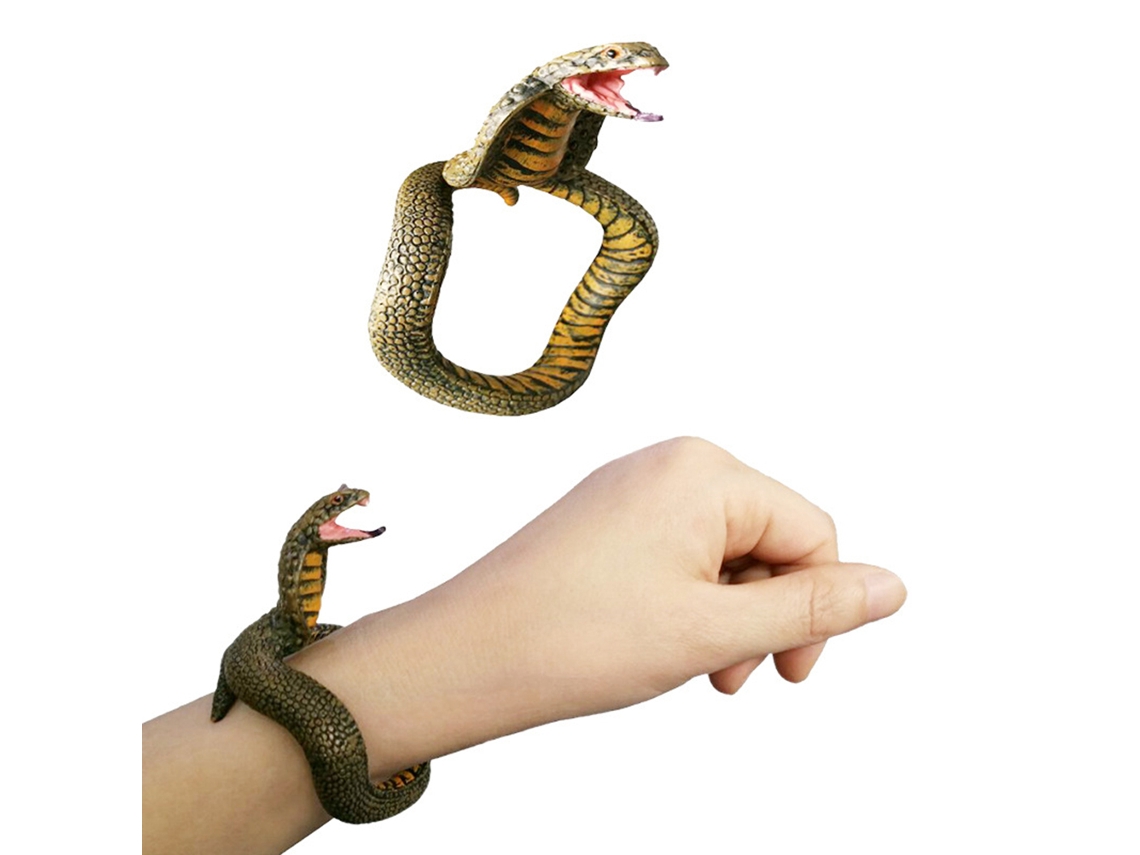 Mali pulseira de Cobra Brinquedo Pvc Realista para Halloween Festas e Travessuras