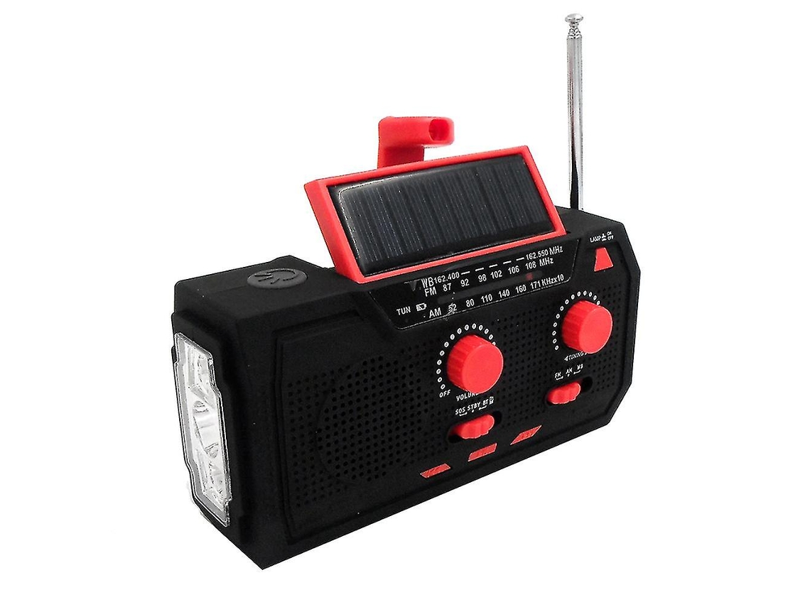 Rádio Solar Multifuncional Com Manivela, Rádio Meteorológico Fm/am, Lanterna Led De Emergência Para Acampamento Ao Ar Livre Olysi Shop
