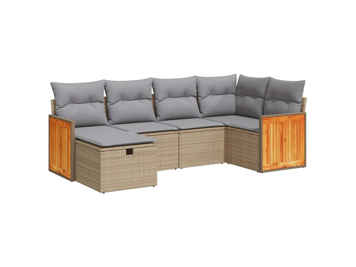 Garden Sofa Set, Garden Sofa Sets Vidaxl Bege Rattan / Vime (n/a)