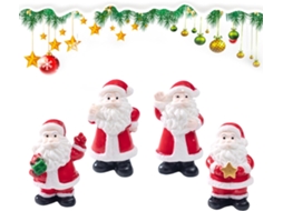 Miniaturas Natal Escultura Papai Decoração Resina Jardim Quintal Varanda Noel Mesa Mini Ano Novo Lago Casa GOKOCO