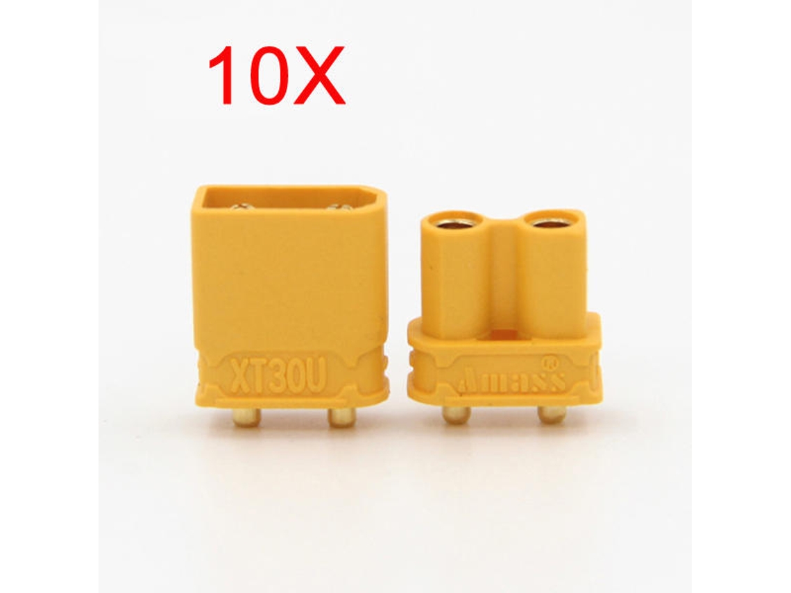 10x Amass Xt30upb Xt30 Upb Conectores Tipo Bala Macho e Fêmea de 2 Mm para Baterias de Drones e Aviões Rc MDUG