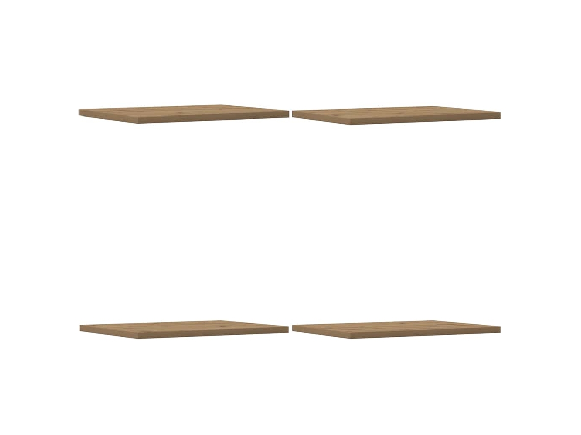 Conjunto de 4 Prateleiras para Prateleira Derivados Madeira Carvalho Artisiano