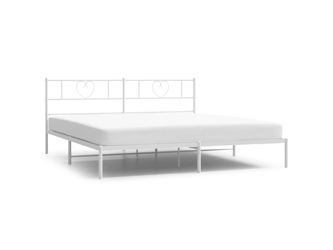 Bed Frame, Bed Frames Vidaxl Branco Aço (193 X 203 Cm)