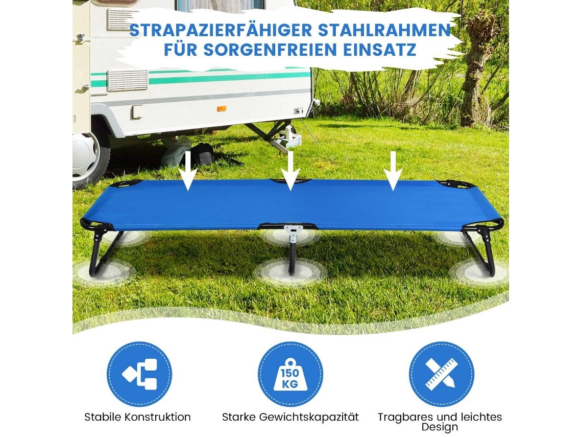 Cama de acampamento dobrável 190 cm NORTHIX com estrutura metálica