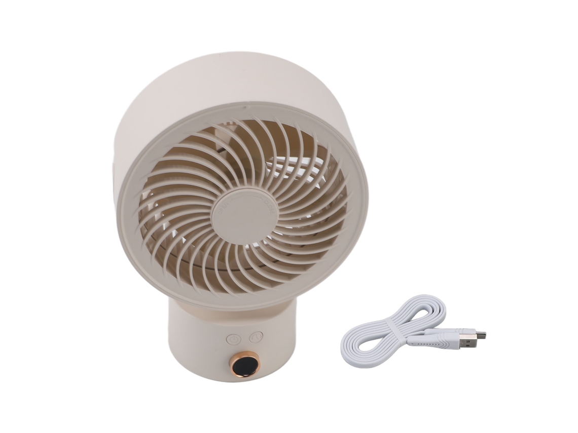 Ventilador de mesa portátil com timer de 4h, oscilante, recarregável para casa, viagens e escritório LAXISCREED